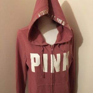 VICTORIA SECRET PINK  Zip Hoodie Color-Rose/Blush
